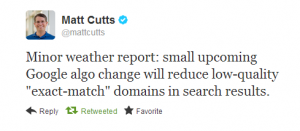 Matt Cutts Targets Exact Match Domains