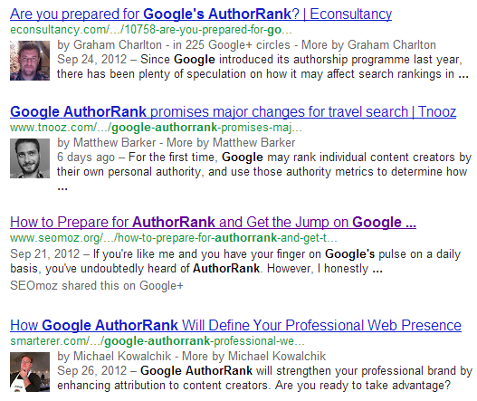 Author Attribution in Google Search Results